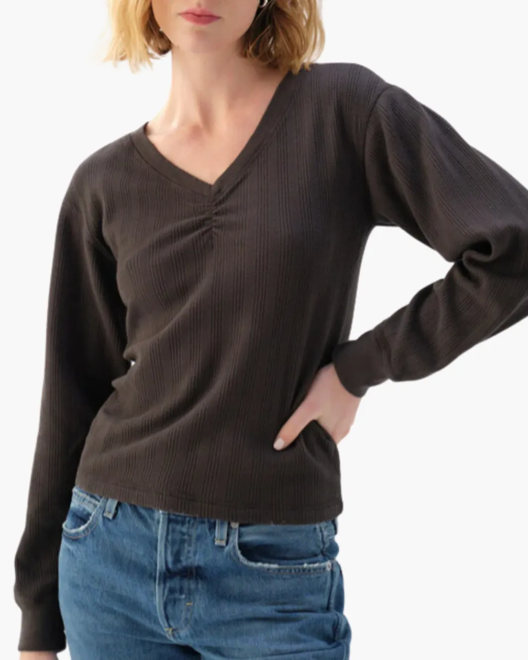 BEAU WAFFLE KNIT IN VINTAGE BLACK