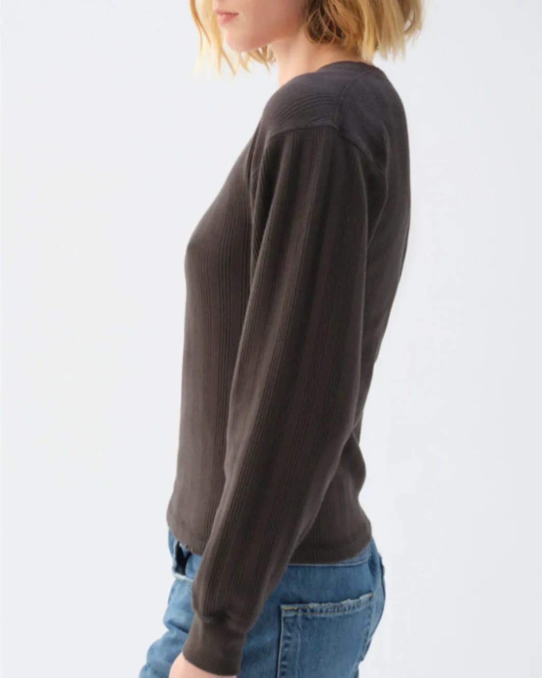 BEAU WAFFLE KNIT IN VINTAGE BLACK