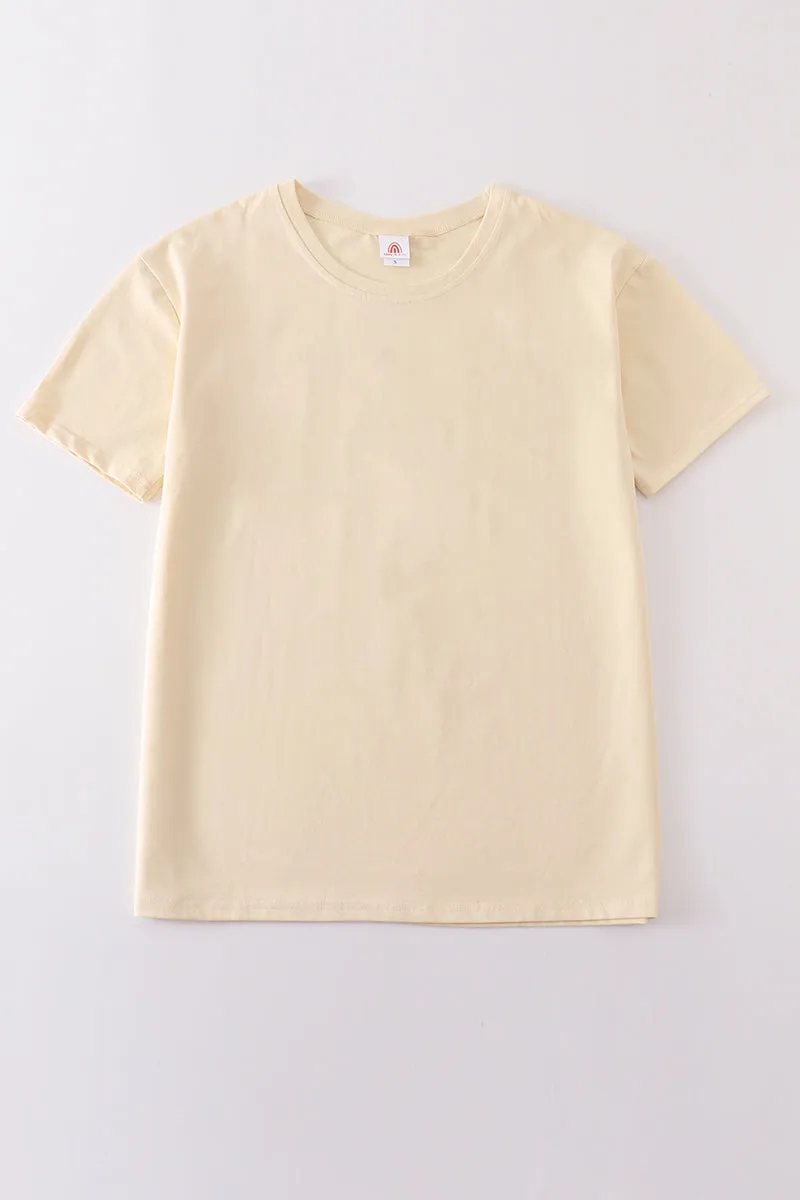 Beige Blank Basic T-shirt Adult Kids And Baby Bubble