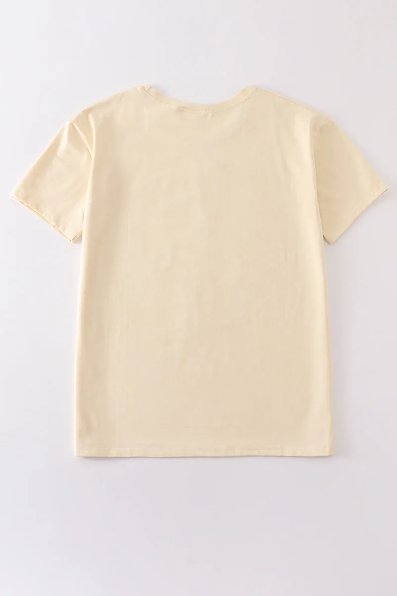 Beige Blank Basic T-shirt Adult Kids And Baby Bubble