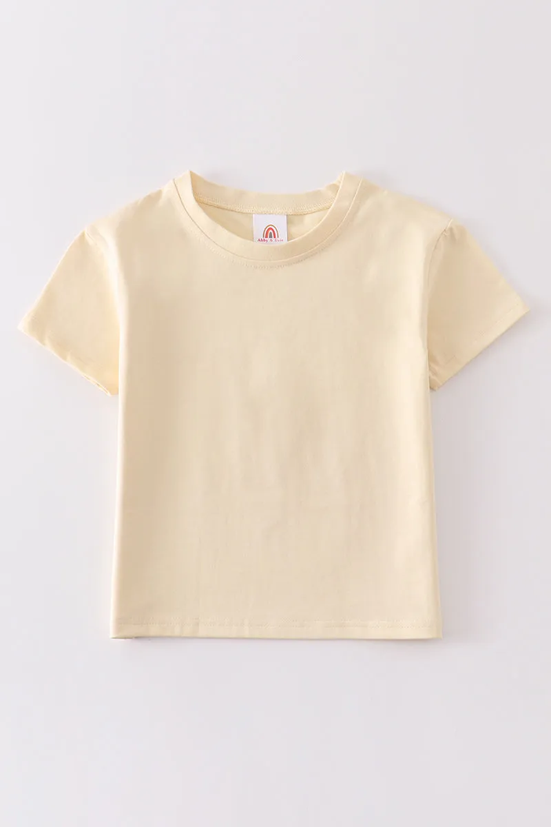 Beige Blank Basic T-shirt Adult Kids And Baby Bubble