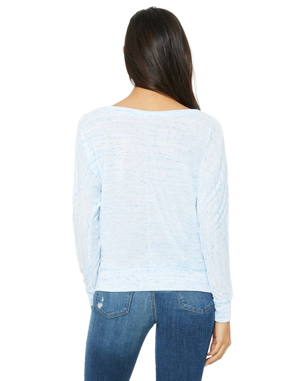 Bella Canvas Ladies Long Sleeve Off The Shoulder Top | Blue Marble
