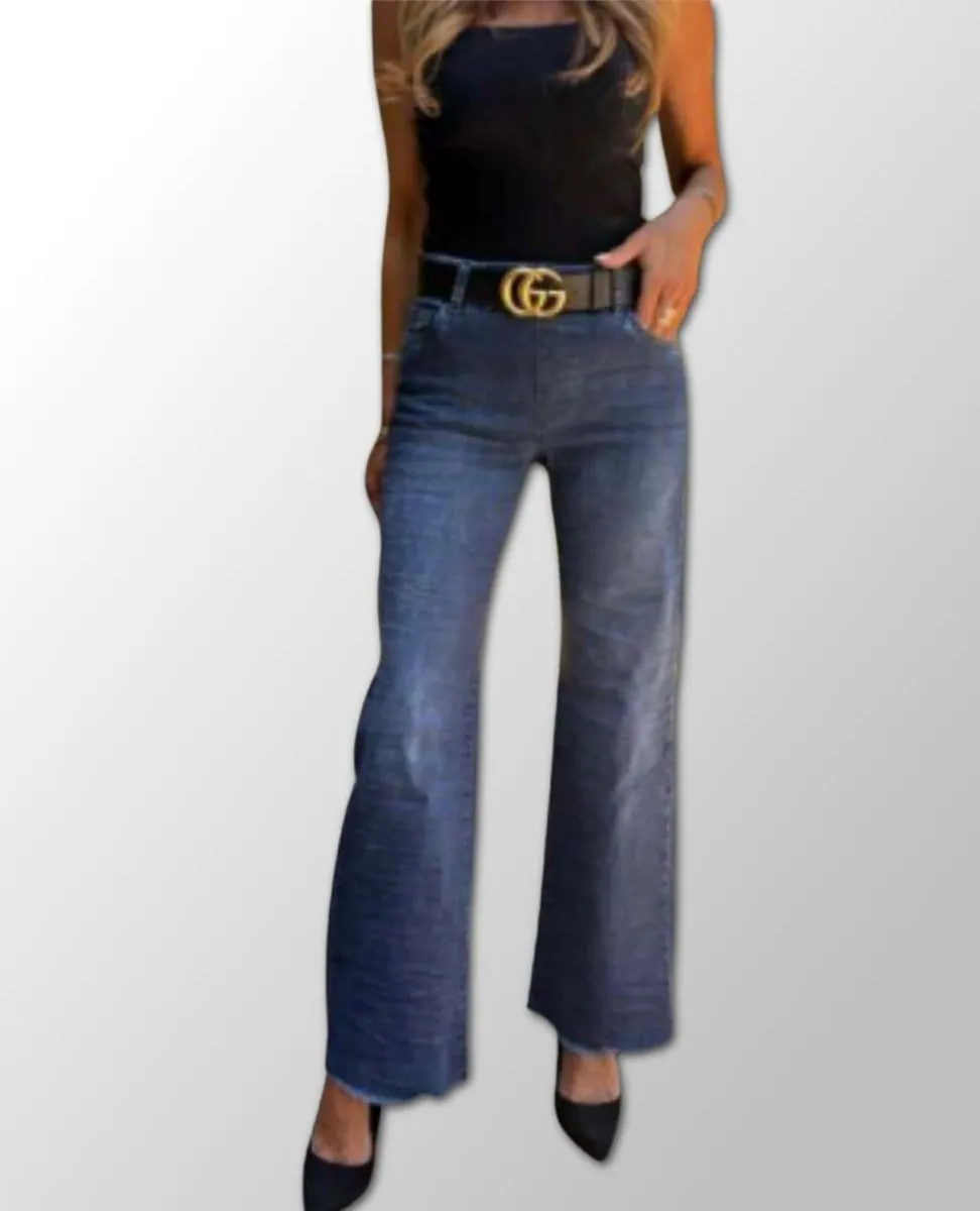 Bevy Flog Amanda Trouser in Blue Wash