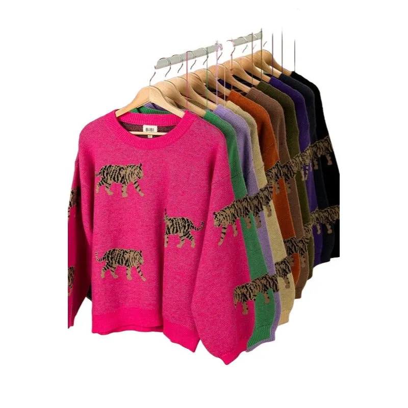 BiBi Pink Tiger Pattern Sweater IP5685G