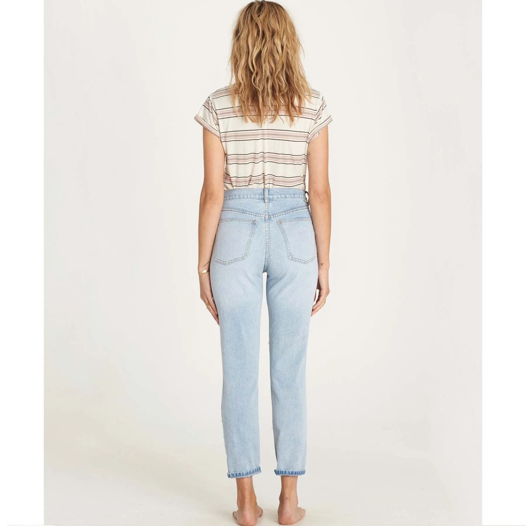 Billabong Women's Cheeky Denim High Waisted Destructed Jeans | Water
