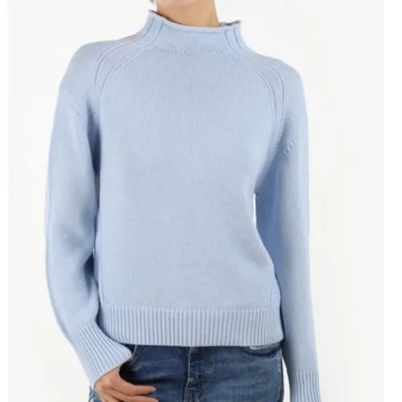 Black 100% Cotton Rolled Mock Neck Sweater Essentials Capsule Classic Minimalist