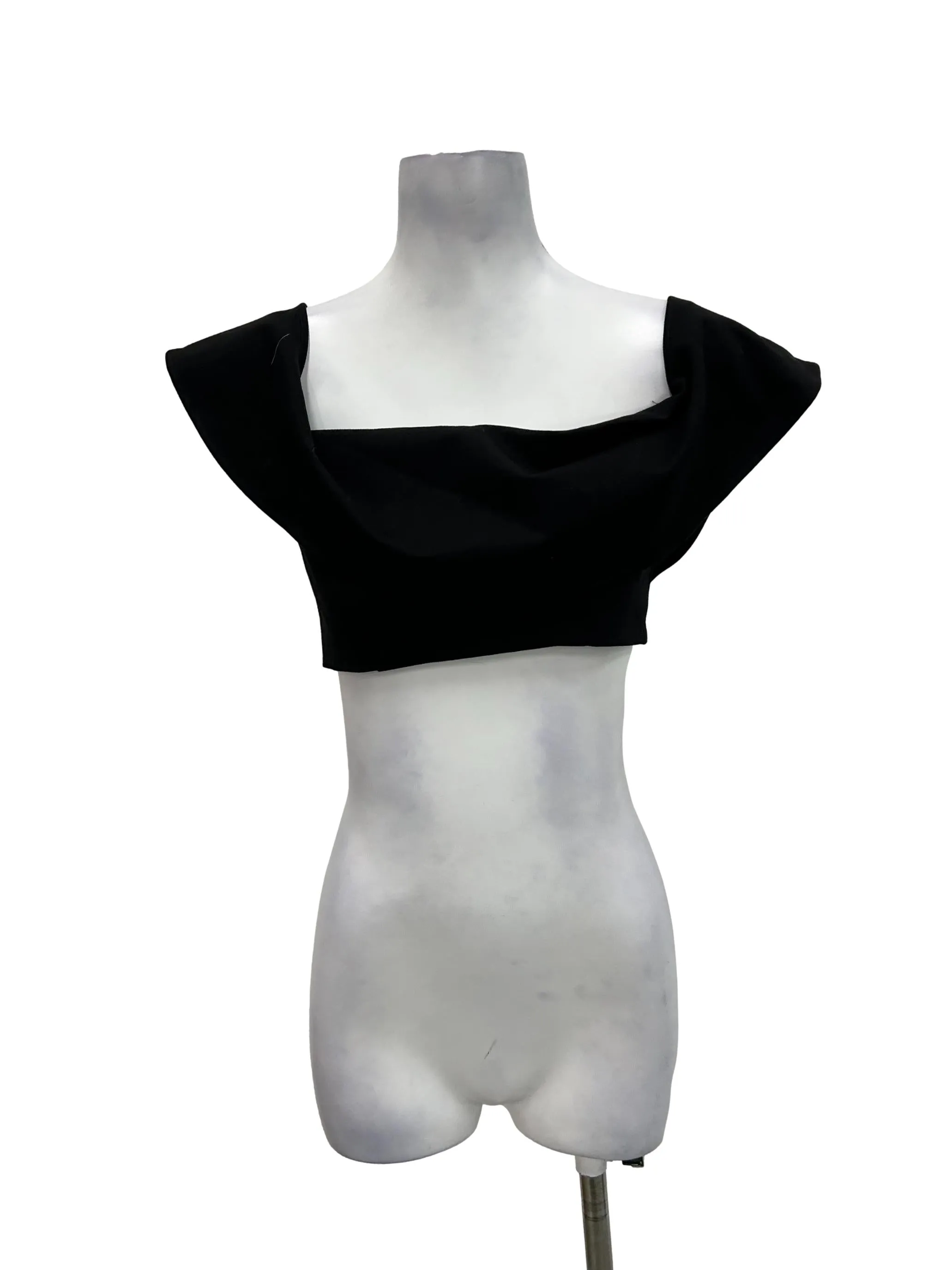 Black Off Shoulder Cropped Top