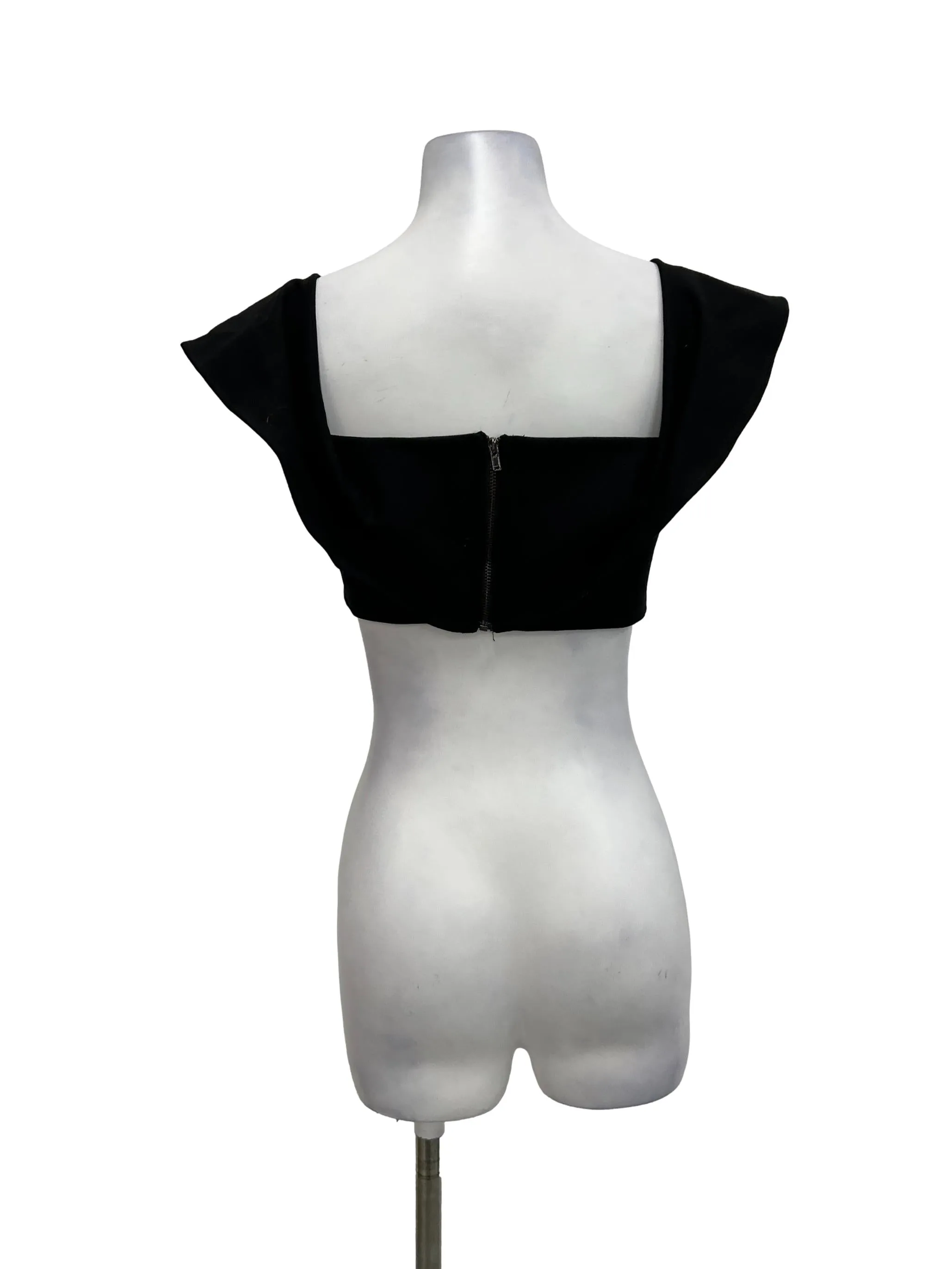 Black Off Shoulder Cropped Top