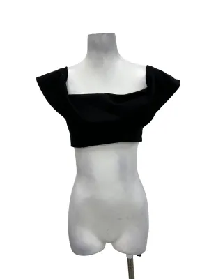 Black Off Shoulder Cropped Top
