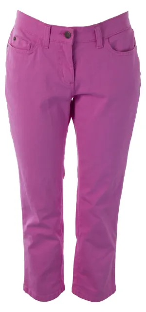 BODEN Women's Cropped Straight Leg Jeans Cyclamen Pink