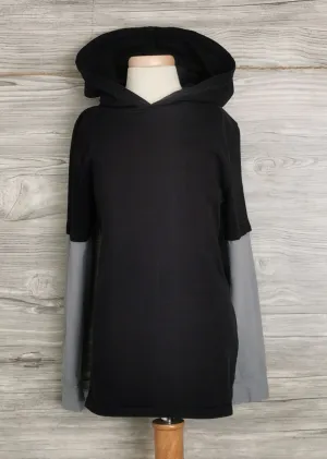 BOY SIZE 7 YEARS - JUST KIDDING, Raglan Pullover Hoodie EUC B35