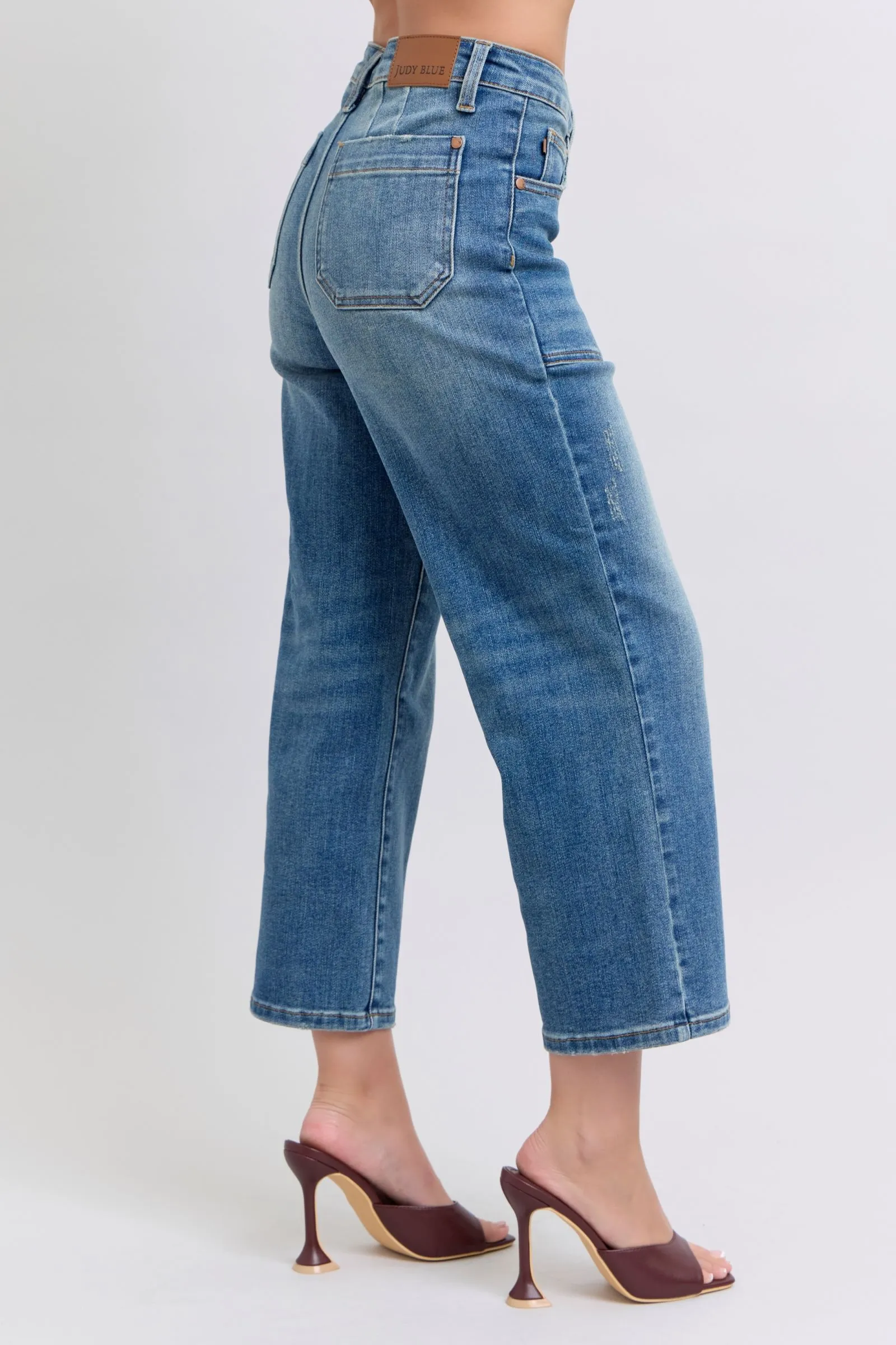 Braylee High-Waisted Utility Pockets Crop Wide