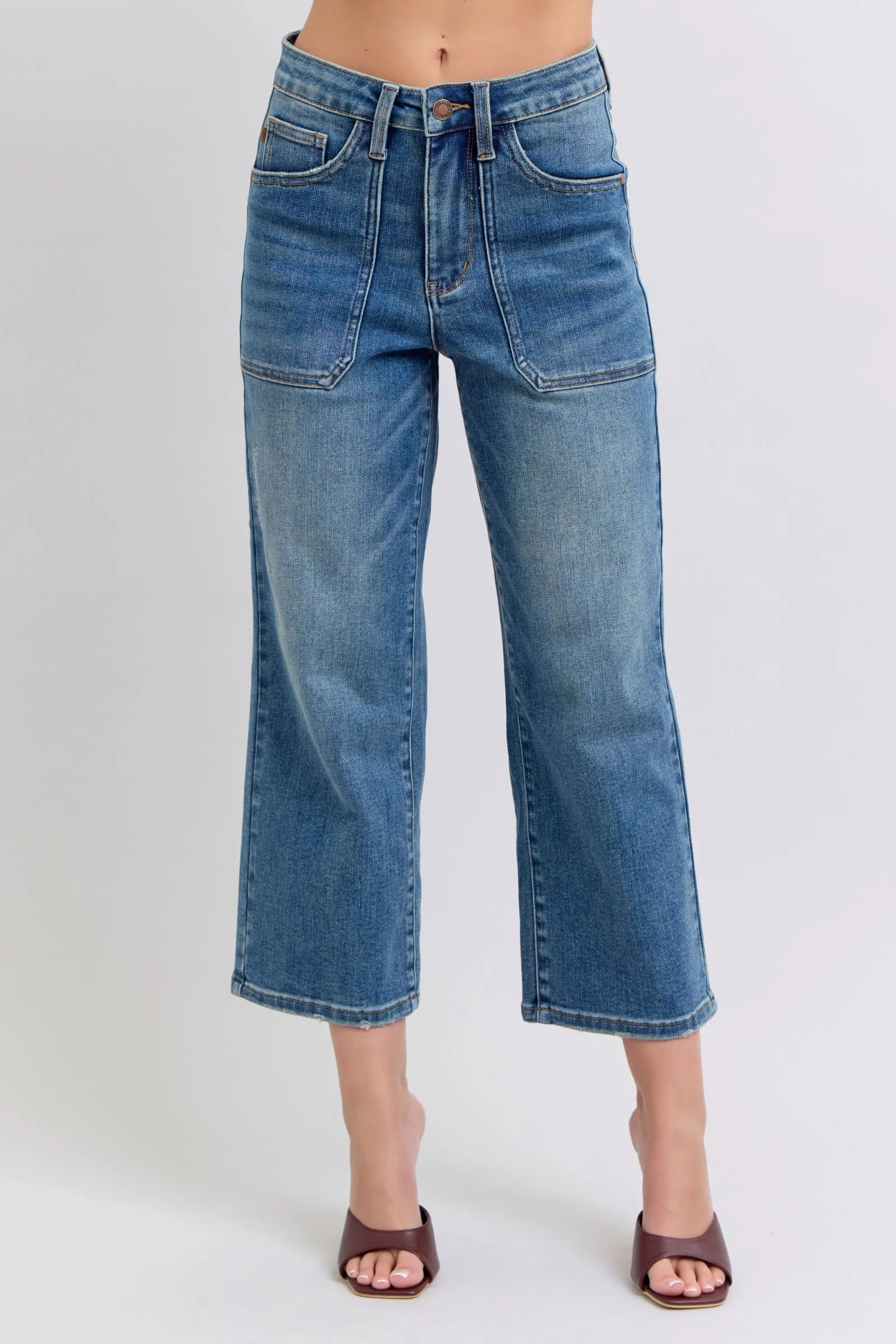Braylee High-Waisted Utility Pockets Crop Wide