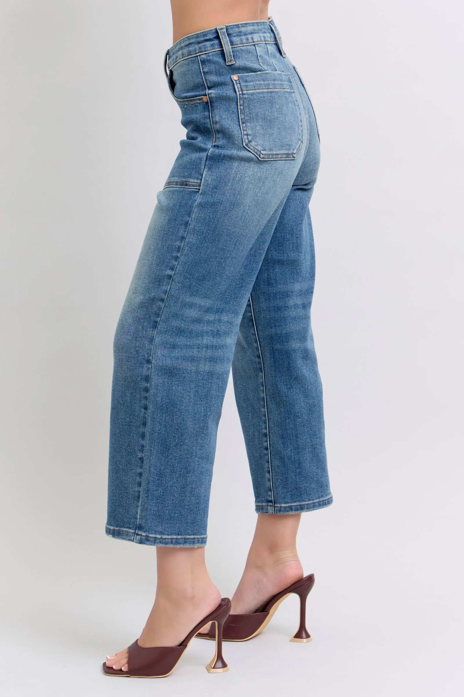 Braylee High-Waisted Utility Pockets Crop Wide