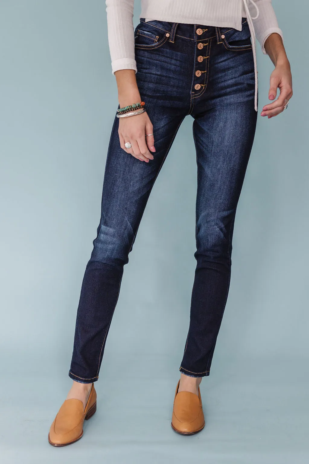 Break Free High Rise Button Fly Skinny
