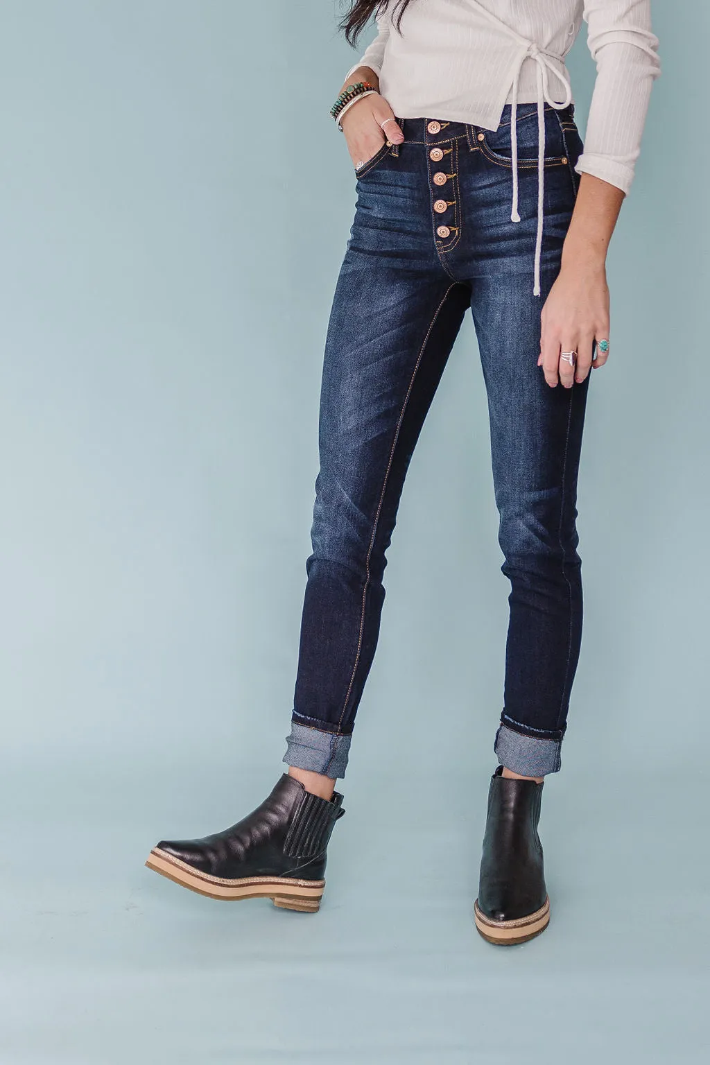 Break Free High Rise Button Fly Skinny