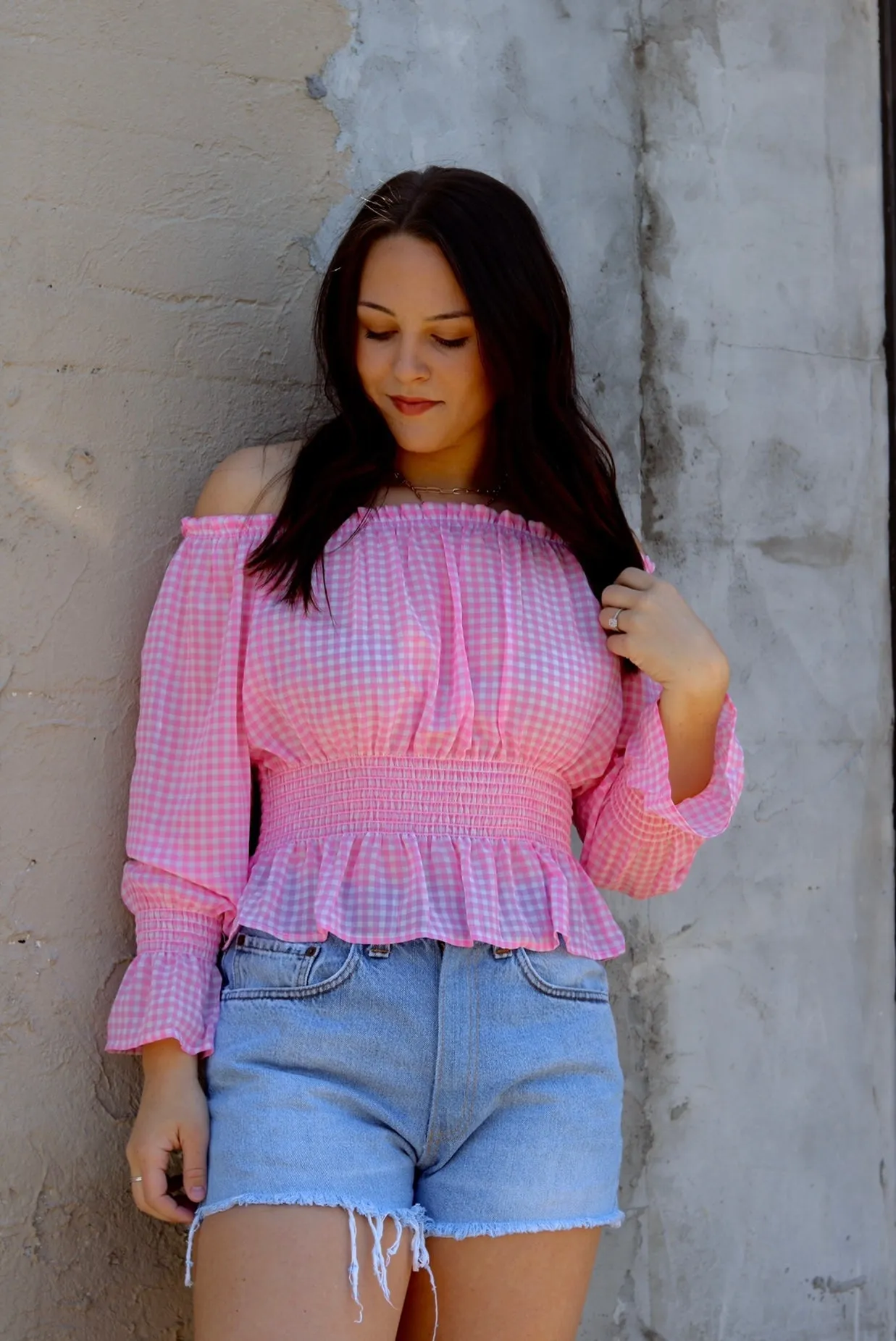 Breanna Gingham OTS Top