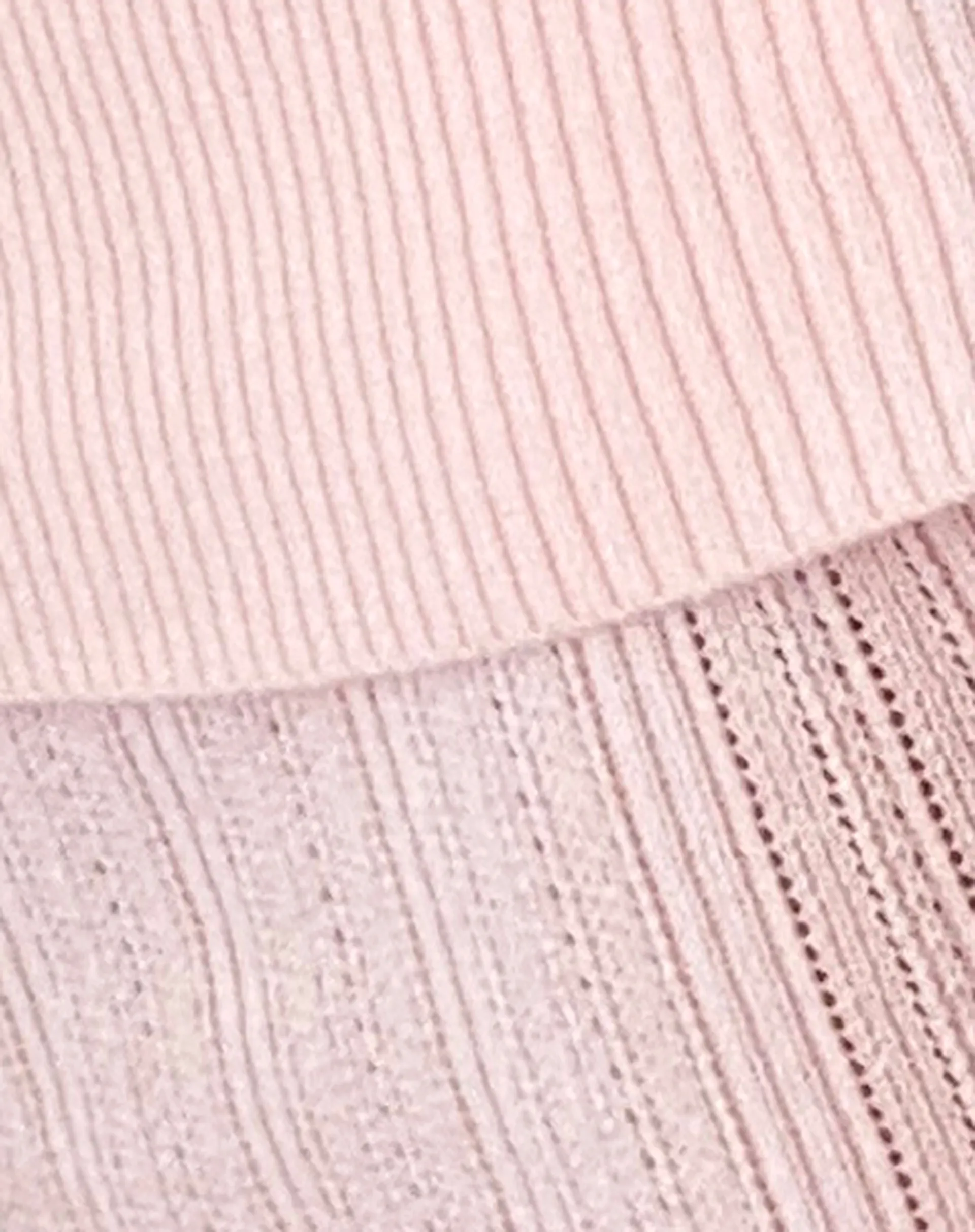 Brenda Knitted Bardot Top in Pink with Rosette