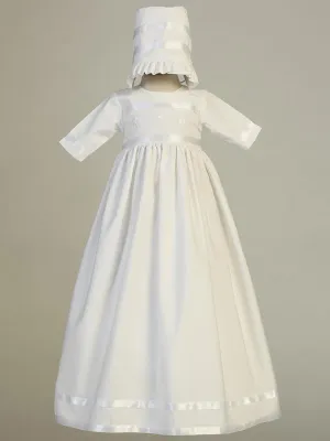 Bridget Embroidered Shamrock Cotton Christening Gown