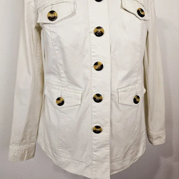 CAbi Kenya Utility Jacket in Bone White Size Small