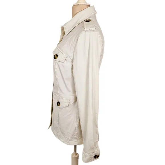 CAbi Kenya Utility Jacket in Bone White Size Small