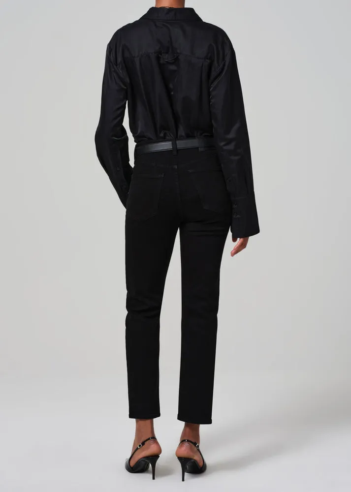 Caia Straight Leg Jean in Plush Black