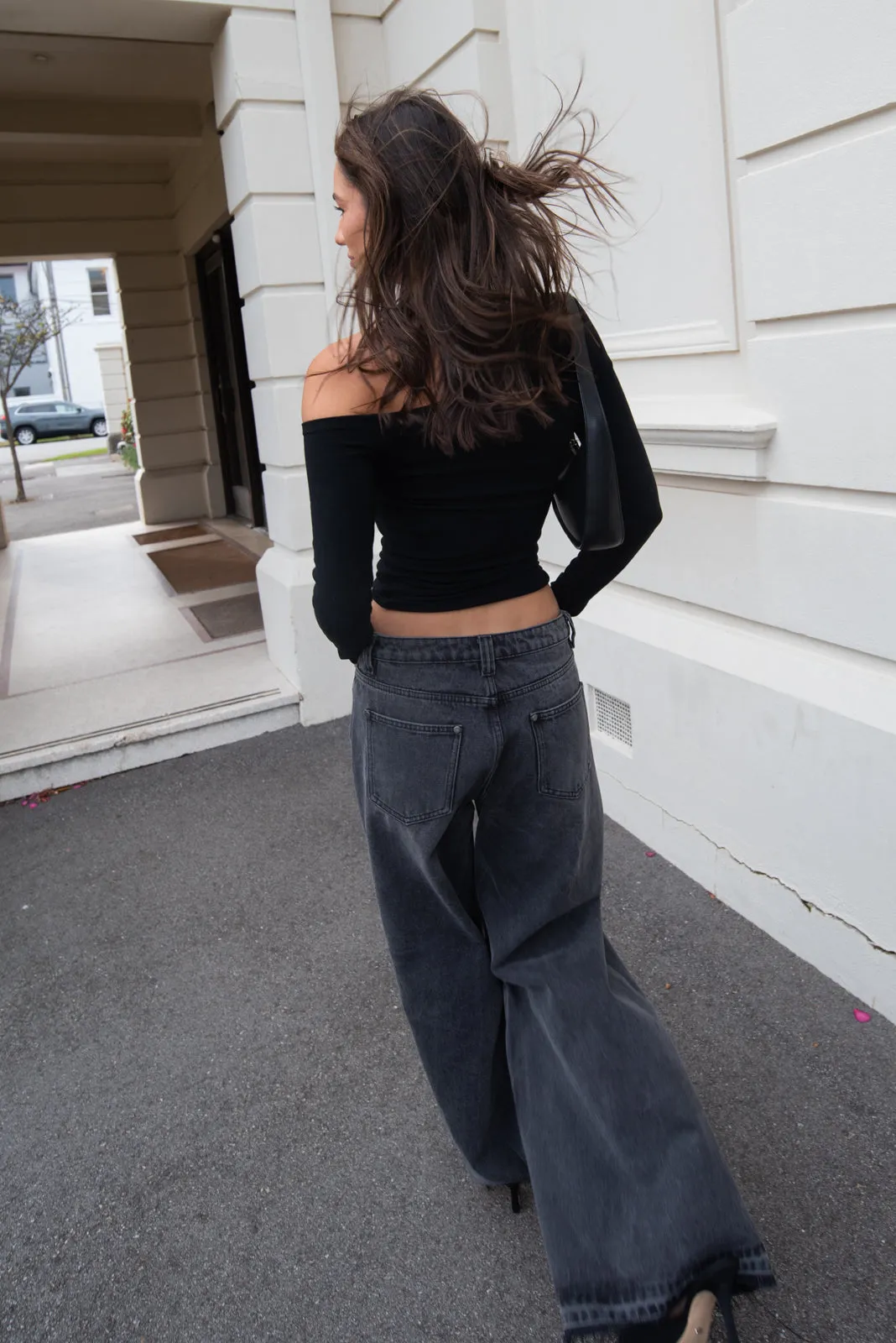Caitlin Off The Shoulder Top - Black