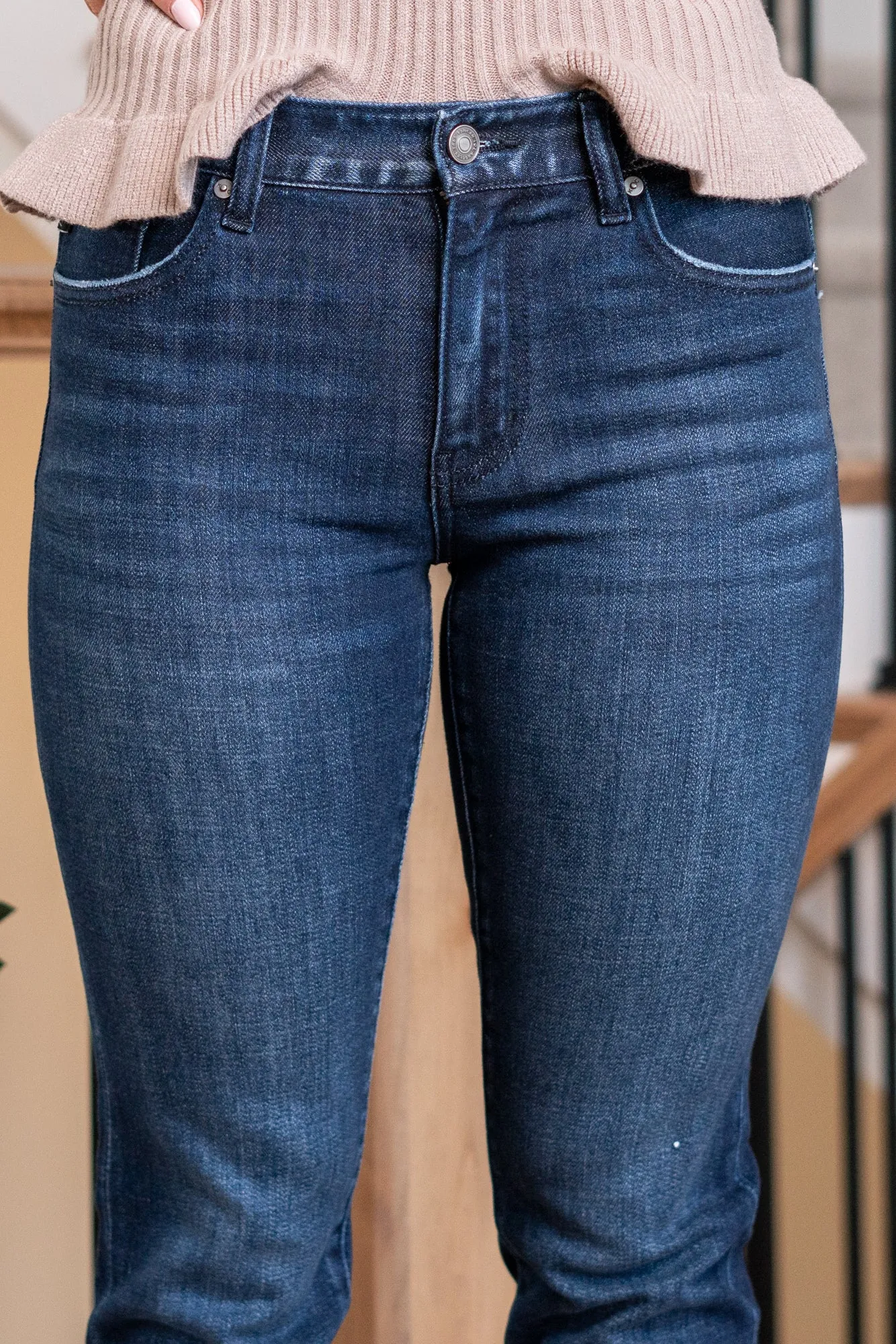 Cane Mid Rise Slim Straight Leg Regular & Plus Size