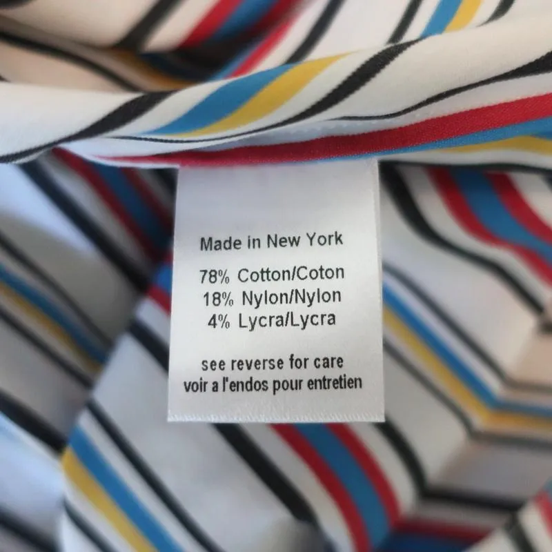 Caroline Constas Appolonia Off the Shoulder Top White/Multi Striped Size Small