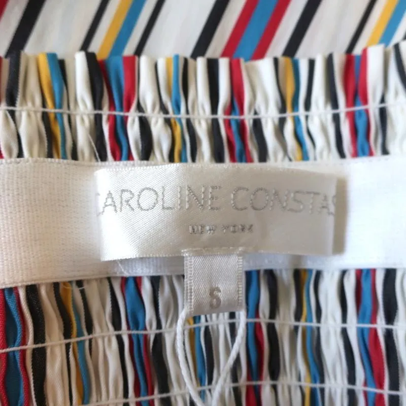 Caroline Constas Appolonia Off the Shoulder Top White/Multi Striped Size Small