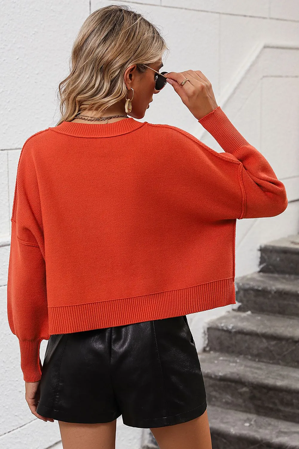 Catalina Pullover Sweater- 6 Colors (Lime, Black, White, Blue, Red Orange, Beige)