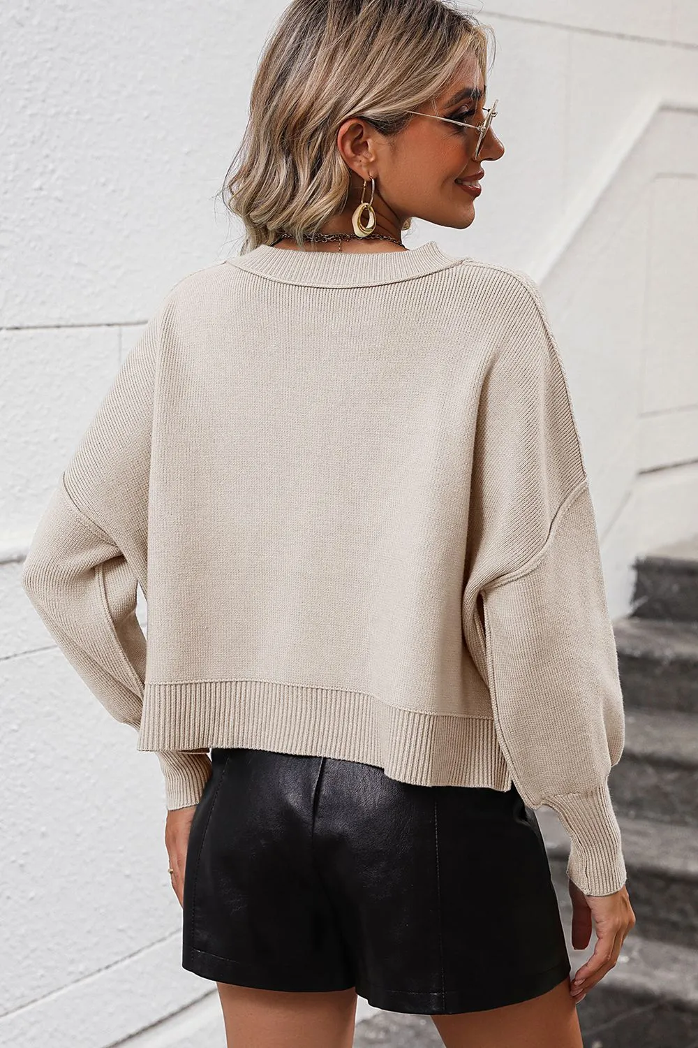 Catalina Pullover Sweater- 6 Colors (Lime, Black, White, Blue, Red Orange, Beige)