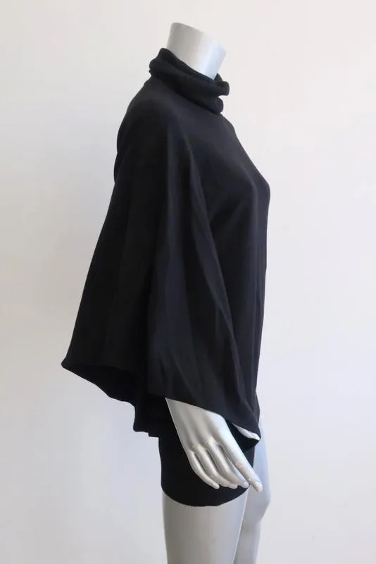 Catherine Malandrino Turtleneck Sweater Black Size Small Batwing Pullover