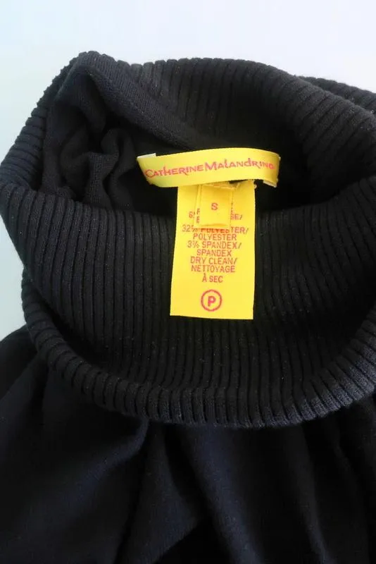 Catherine Malandrino Turtleneck Sweater Black Size Small Batwing Pullover