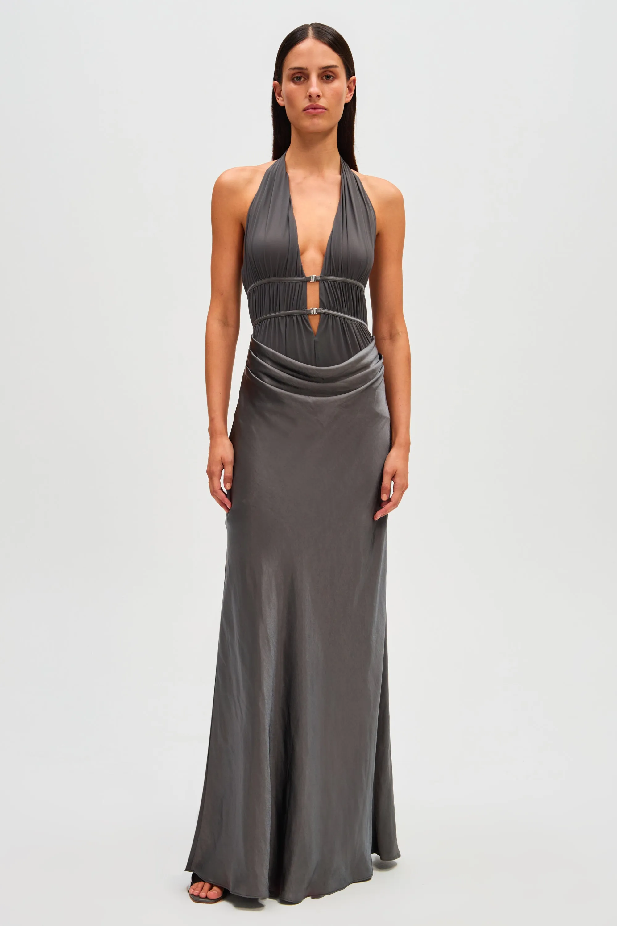 CELINE SATIN MAXI DRESS
