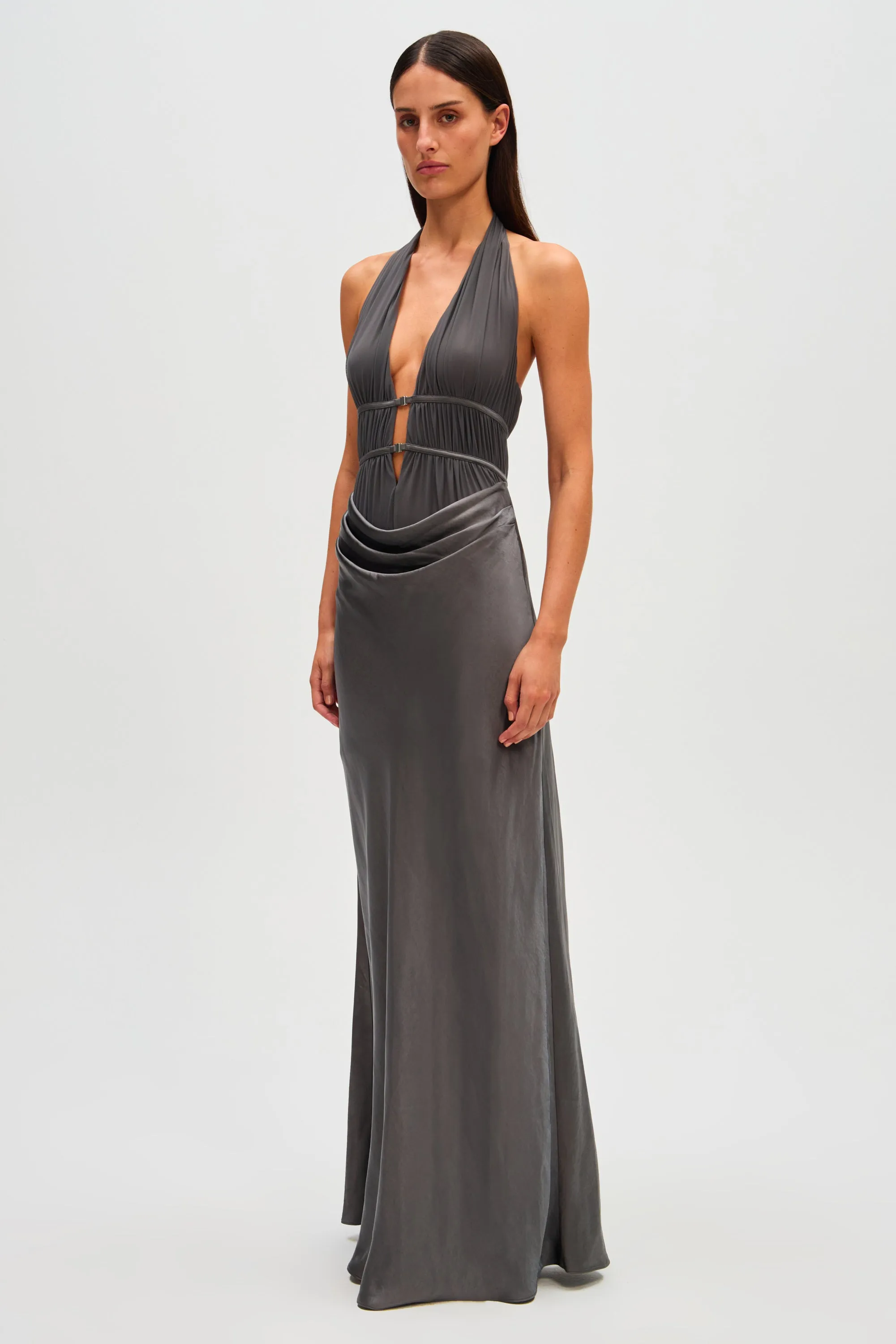 CELINE SATIN MAXI DRESS