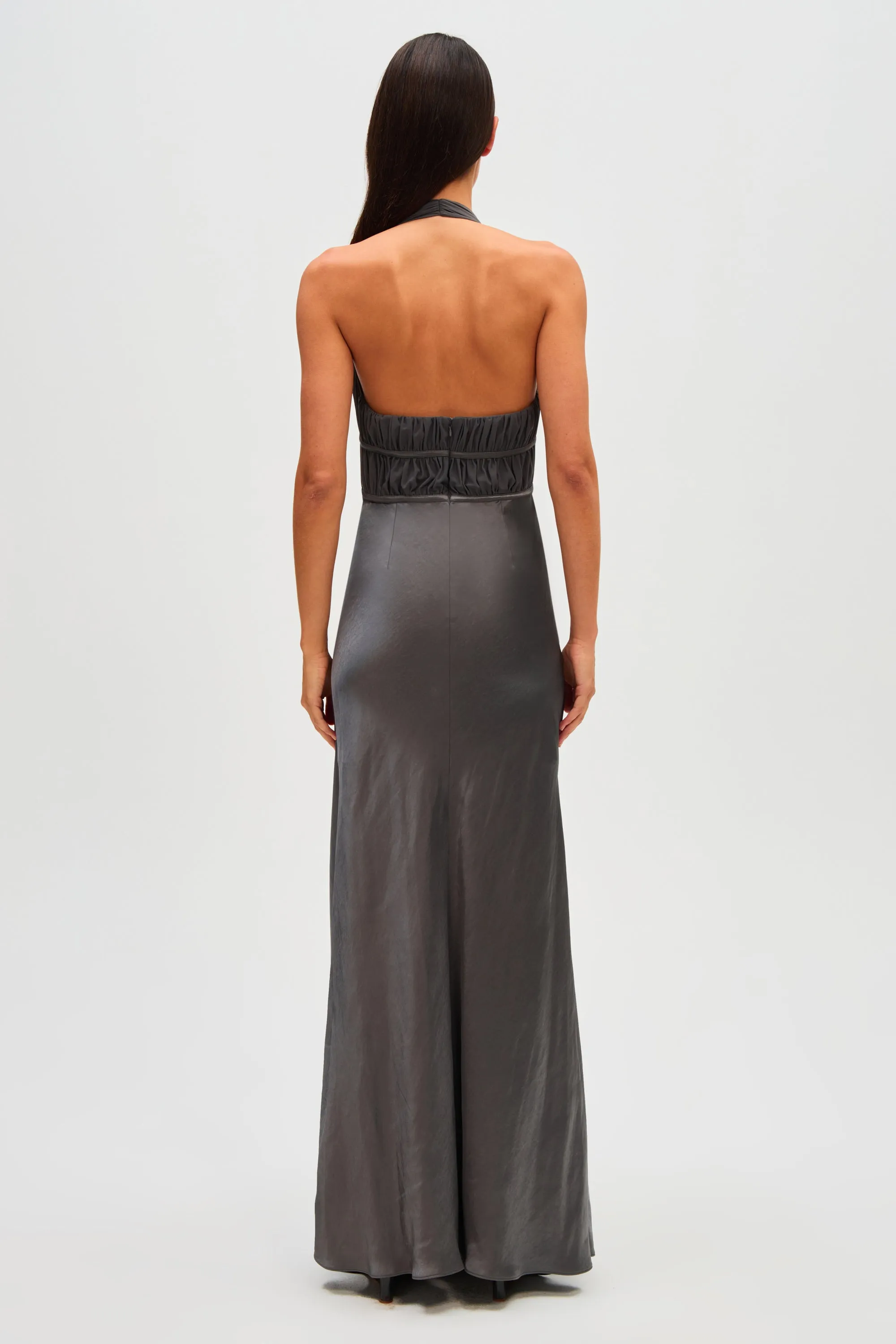 CELINE SATIN MAXI DRESS