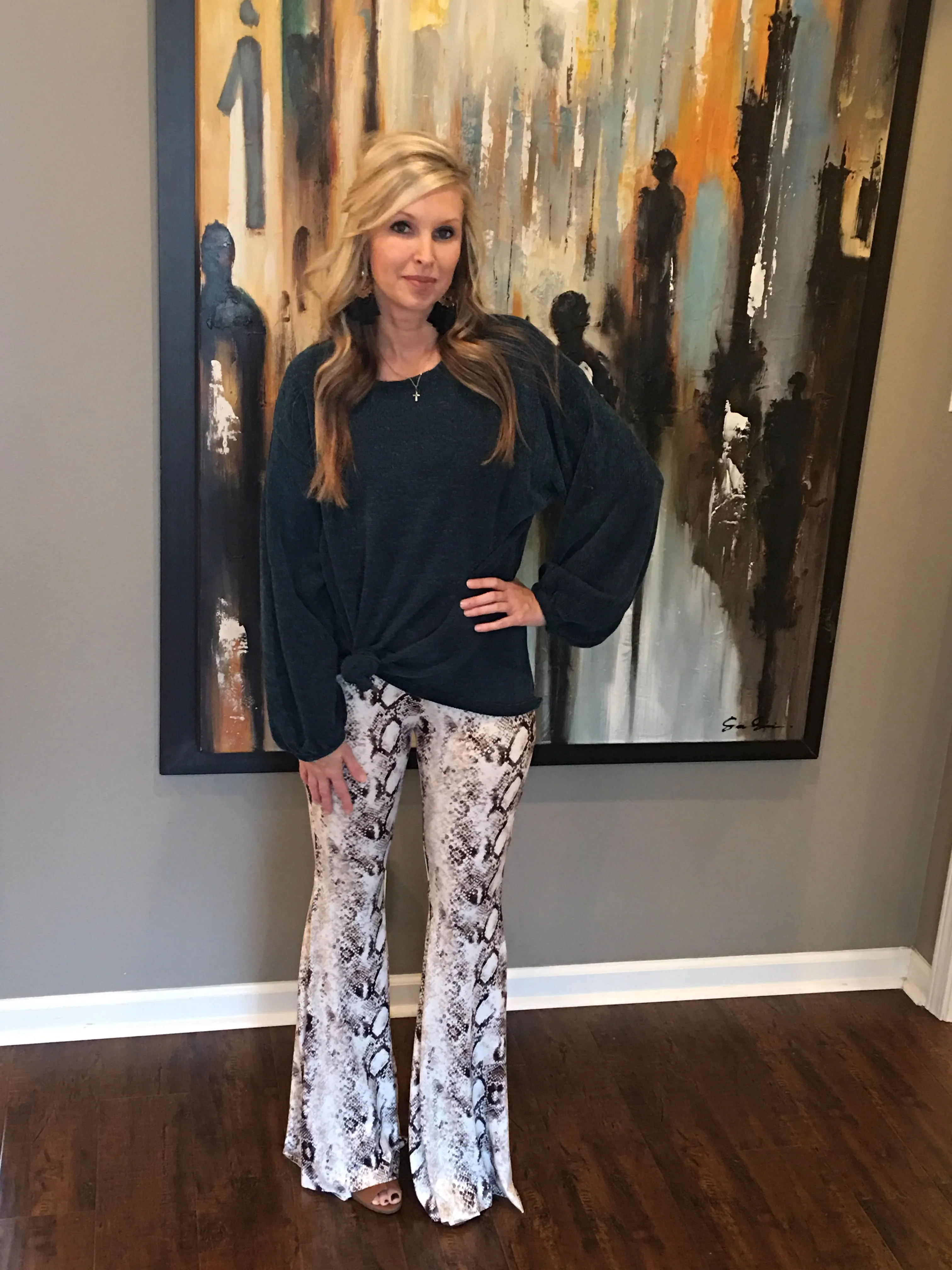 Chenille Puff Sleeve Sweater