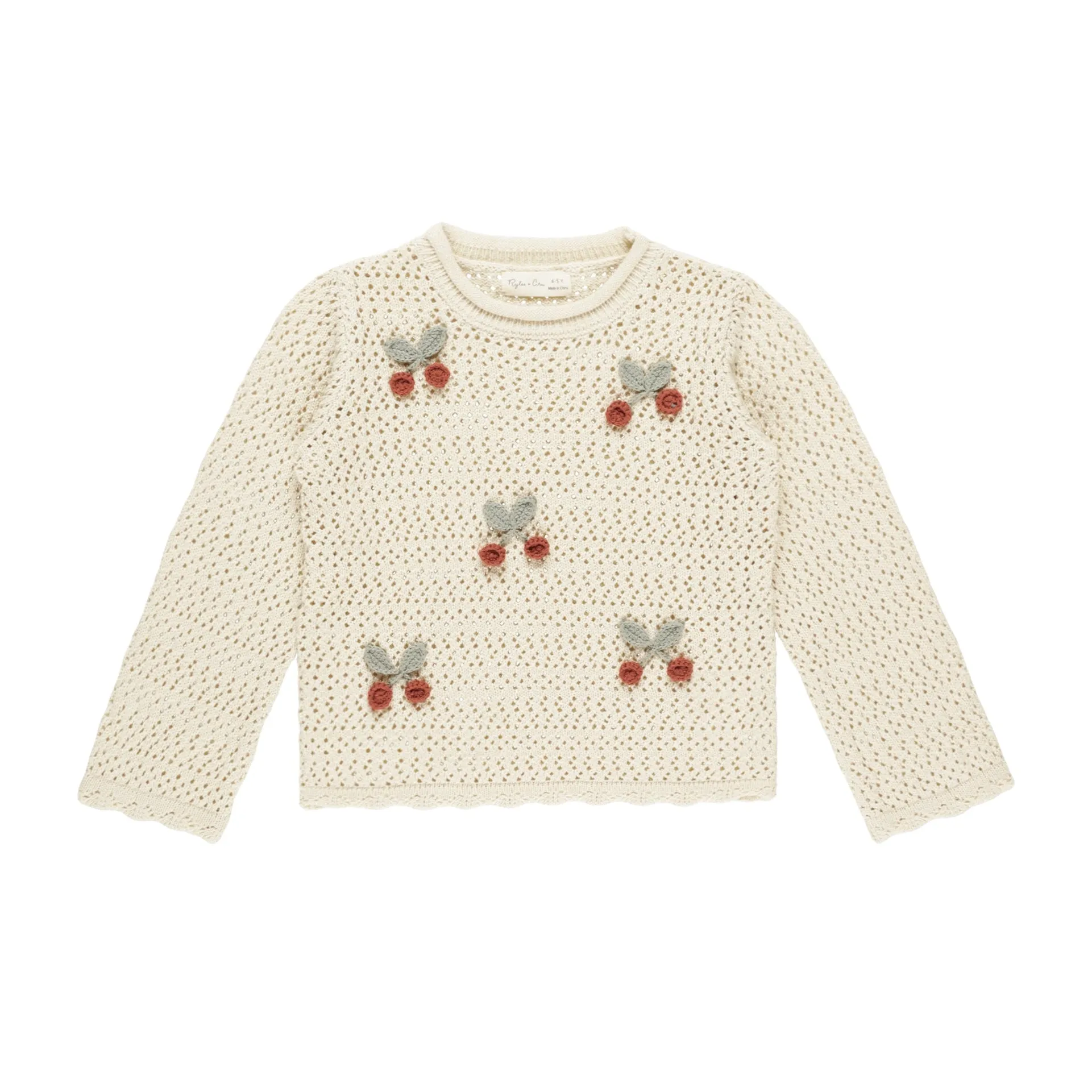 Cherry Crochet Pullover