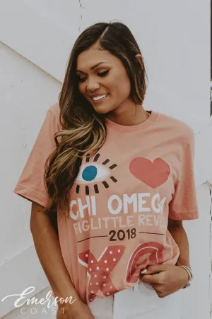 Chi O Eye Love XO Big Little Tee