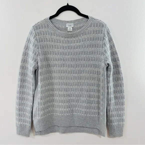 Club Monaco 100% Cashmere Sweater in Gray/ Cream Tones, Size Large