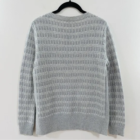 Club Monaco 100% Cashmere Sweater in Gray/ Cream Tones, Size Large