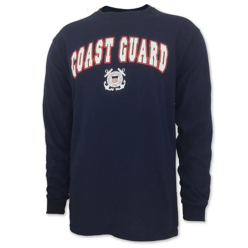 Coast Guard Arch Seal Long Sleeve T-Shirt (Navy)