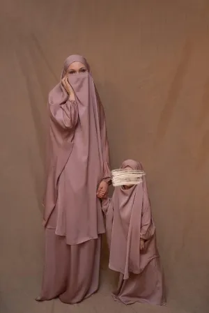 Coraal KIDS prayer gown from "Mommy and me prayer khimar collection" in light pink