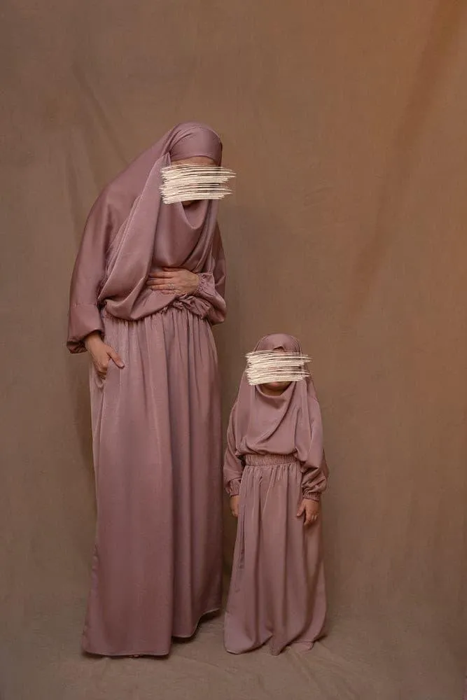 Coraal KIDS prayer gown from "Mommy and me prayer khimar collection" in light pink