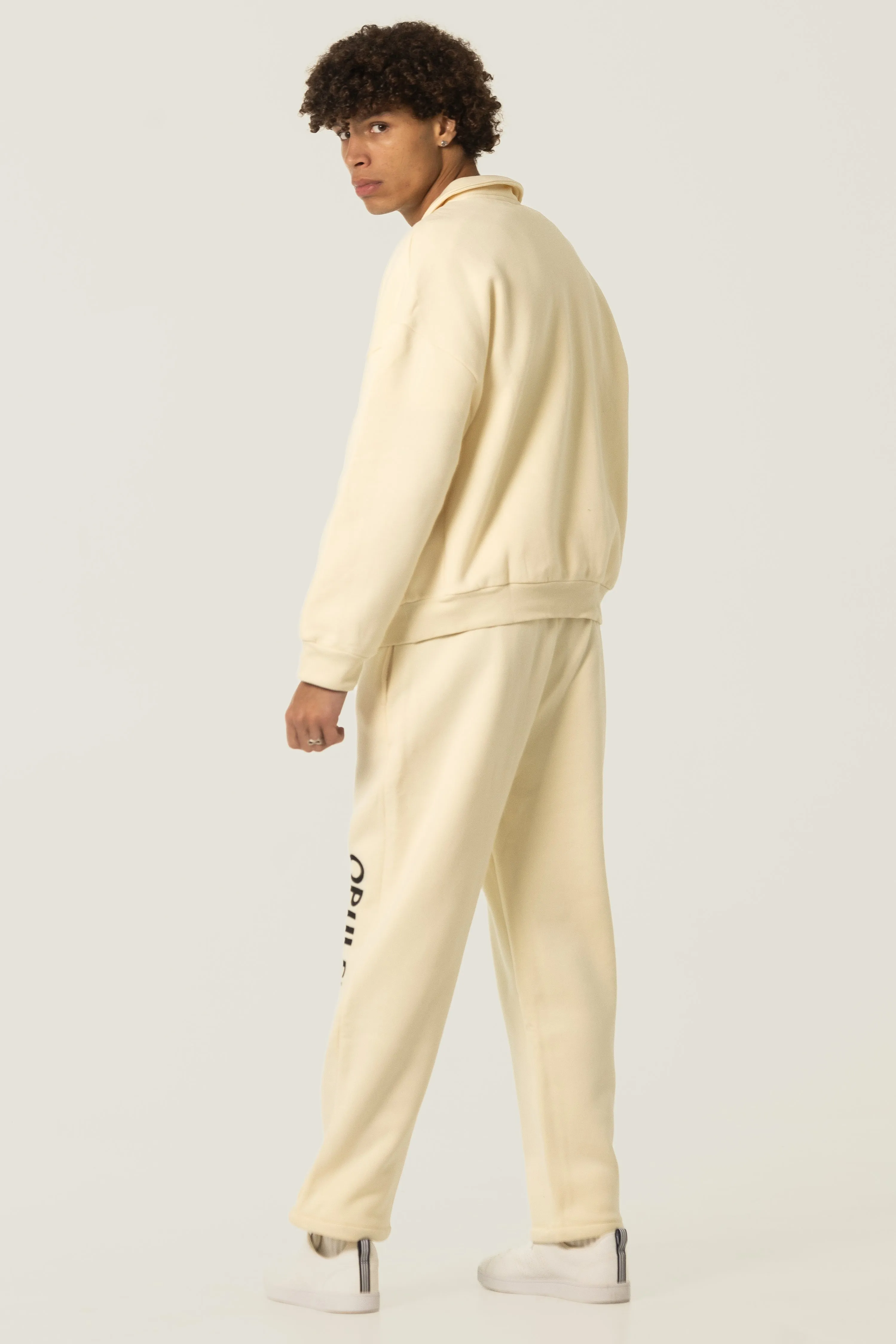 Cream Quarter Zip Sweatshirt
