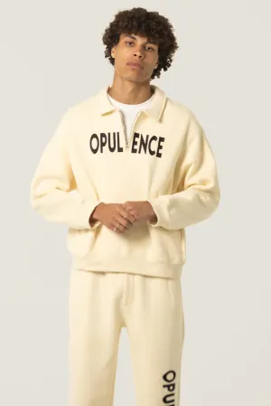 Cream Quarter Zip Sweatshirt