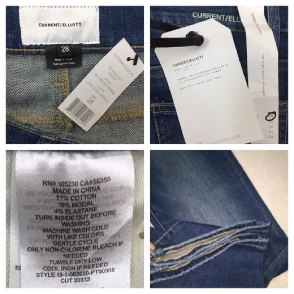 Current/Elliott The High Waist Straight Jeans 28