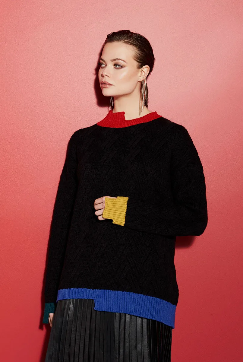CUTOUT MERINO KNITWEAR SWEATER