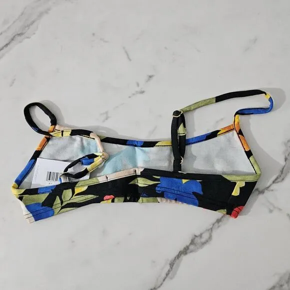 Danielle Bernstein x WeWoreWhat Black Multi Tropicana Pull-On Bra Top Size S